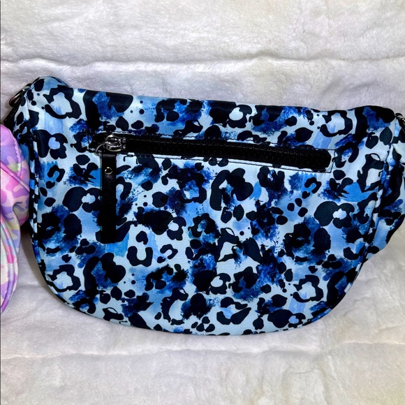 Iris & Rainbow Pink and Blue Leopard Print Best Version Crossbody Bags - Picture 3 of 8